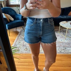 Medium wash Abercrombie Mom Shorts